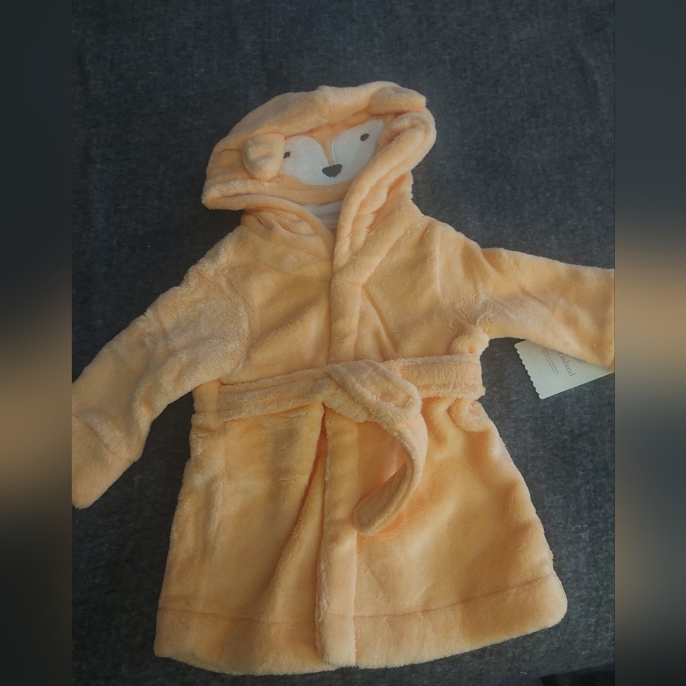 Nwt Cloud Island Orange Fox Hooded‎ Infant Bathrobe 6-9 months